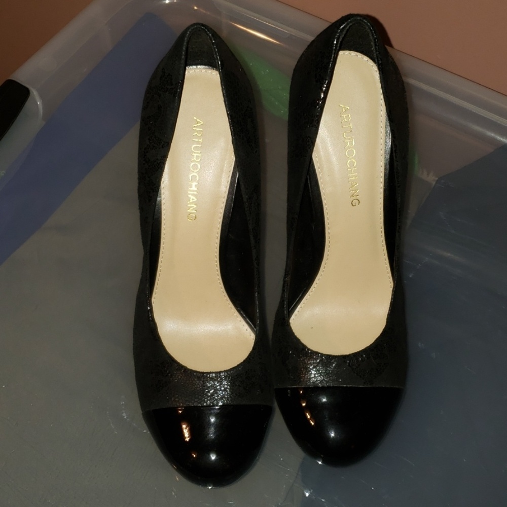 Arturo Chang Python Print W/ Patent Platform Pumps - image 2